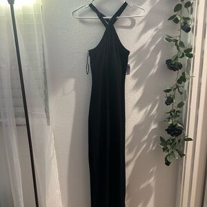 Elegant Black Halter Dress